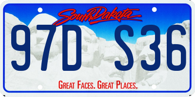 SD license plate 97DS36