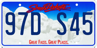 SD license plate 97DS45