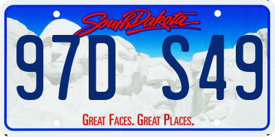 SD license plate 97DS49