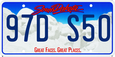 SD license plate 97DS50