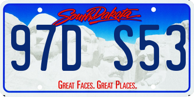 SD license plate 97DS53