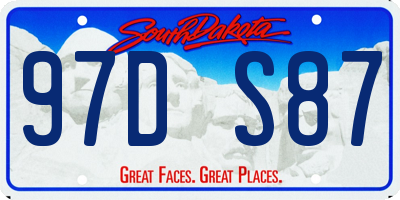 SD license plate 97DS87