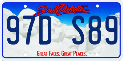 SD license plate 97DS89