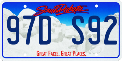 SD license plate 97DS92