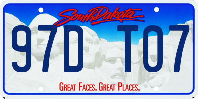 SD license plate 97DT07