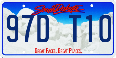 SD license plate 97DT10