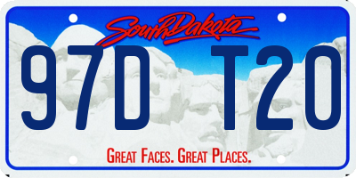 SD license plate 97DT20
