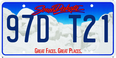 SD license plate 97DT21