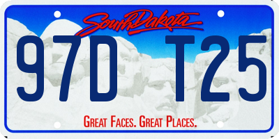 SD license plate 97DT25