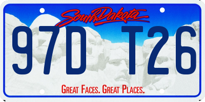 SD license plate 97DT26
