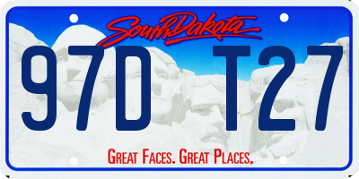 SD license plate 97DT27