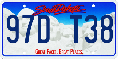SD license plate 97DT38