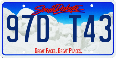 SD license plate 97DT43
