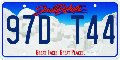 SD license plate 97DT44