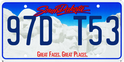 SD license plate 97DT53