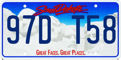 SD license plate 97DT58