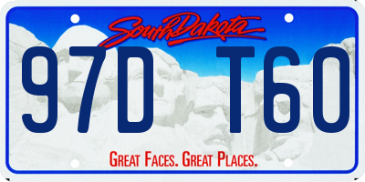 SD license plate 97DT60