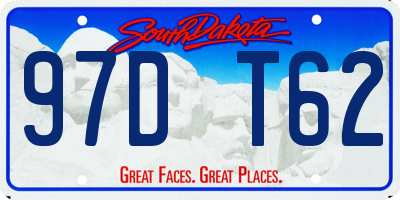 SD license plate 97DT62