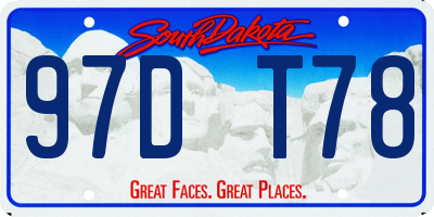SD license plate 97DT78