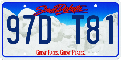 SD license plate 97DT81