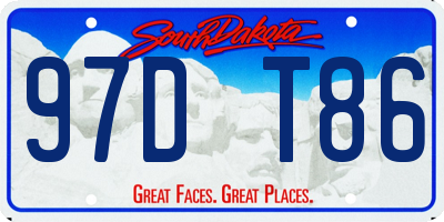 SD license plate 97DT86
