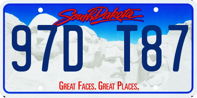 SD license plate 97DT87