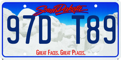 SD license plate 97DT89