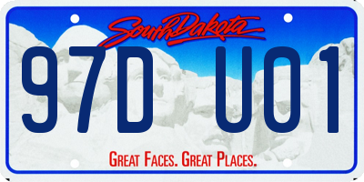 SD license plate 97DU01