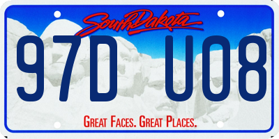 SD license plate 97DU08