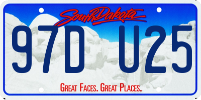 SD license plate 97DU25