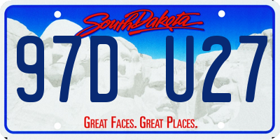 SD license plate 97DU27