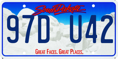 SD license plate 97DU42