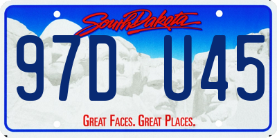 SD license plate 97DU45