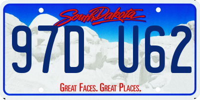 SD license plate 97DU62