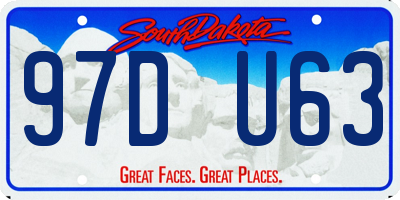 SD license plate 97DU63