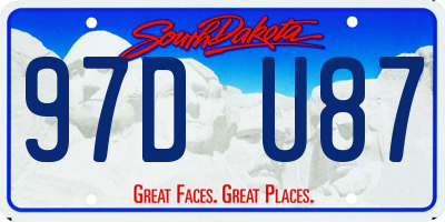 SD license plate 97DU87
