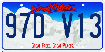 SD license plate 97DV13