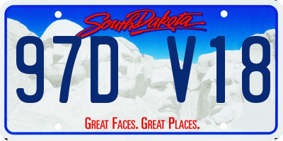SD license plate 97DV18
