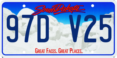 SD license plate 97DV25