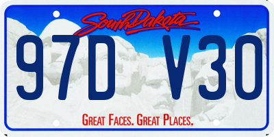 SD license plate 97DV30