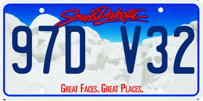 SD license plate 97DV32