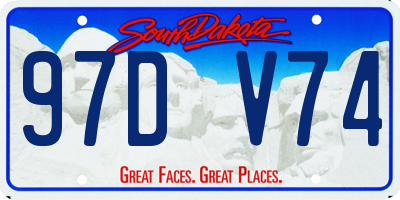 SD license plate 97DV74