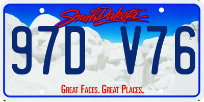SD license plate 97DV76