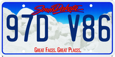 SD license plate 97DV86