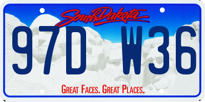 SD license plate 97DW36