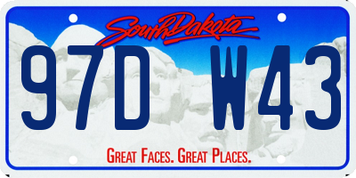 SD license plate 97DW43