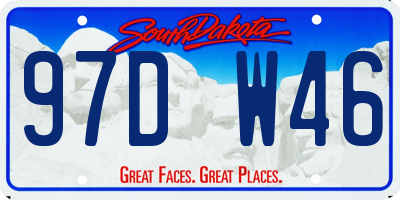 SD license plate 97DW46