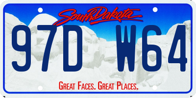 SD license plate 97DW64