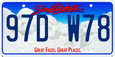 SD license plate 97DW78