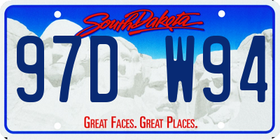SD license plate 97DW94